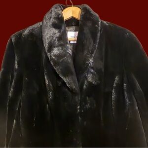 East 5th Black knee length fur coat
